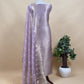 Baby Pink Banarasi Silk Brocade Suit With Organza Dupatta