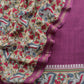 Wine Handloom Maheshwari Silk Unstitched Suit With Kalamkari Dupatta