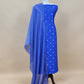 Blue Chaandbaali Pure Satin Silk Kurta And Tissue Silk Dupatta With Handwork