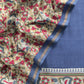 Blue Handloom Maheshwari Silk Unstitched Suit with Kalamkari Dupatta