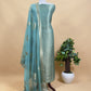 Purple Brocade Kurta With Organza Dupatta