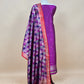 Violet Luxe Sangria Pink Pure Banarasi  Katan Silk Suit with Tanchoi weaving