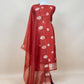 Rust Handloom Kadwa Weaving Silk Suit With Kora Silk Dupatta
