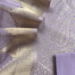 Purple Brocade Kurta With Organza Dupatta