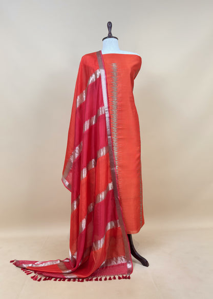 Kalasheel Luxe Deep Yellow Kora Silk With Gold Ikkat Weave