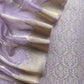 Purple Banarasi Silk Brocade Suit With Organza Dupatta