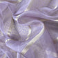 Purple Banarasi Silk Brocade Suit With Organza Dupatta