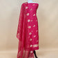 Pink Handloom Kadwa Weaving Silk Suit With Kora Silk Dupatta