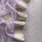 Purple Banarasi Silk Brocade Suit With Organza Dupatta