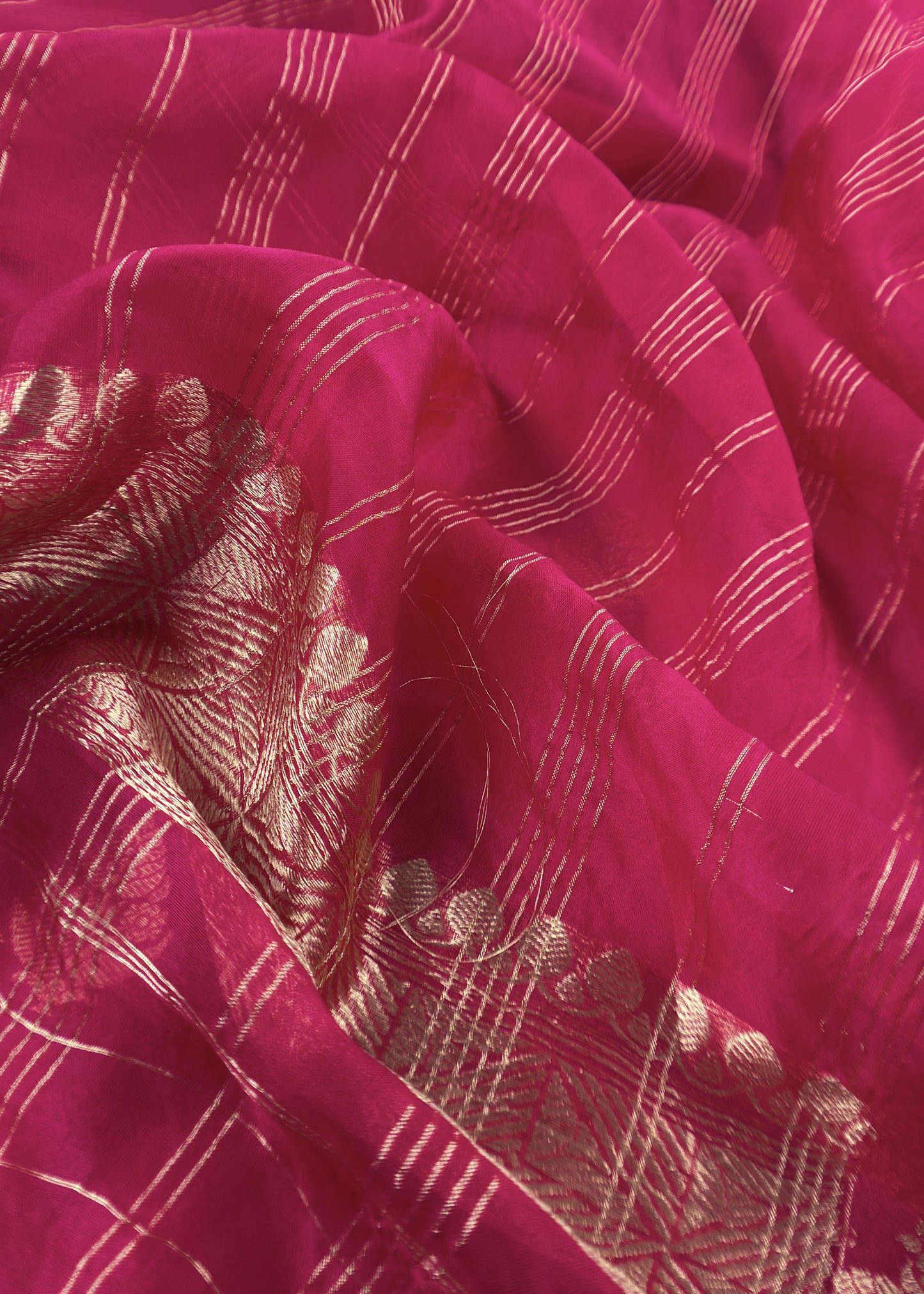 Pink Handloom Kadwa Weaving Silk Suit With Kora Silk Dupatta