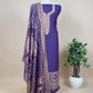 Purple Premium Kani Silk Suit With Kani Zari Weaving