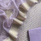 Purple Banarasi Silk Brocade Suit With Organza Dupatta