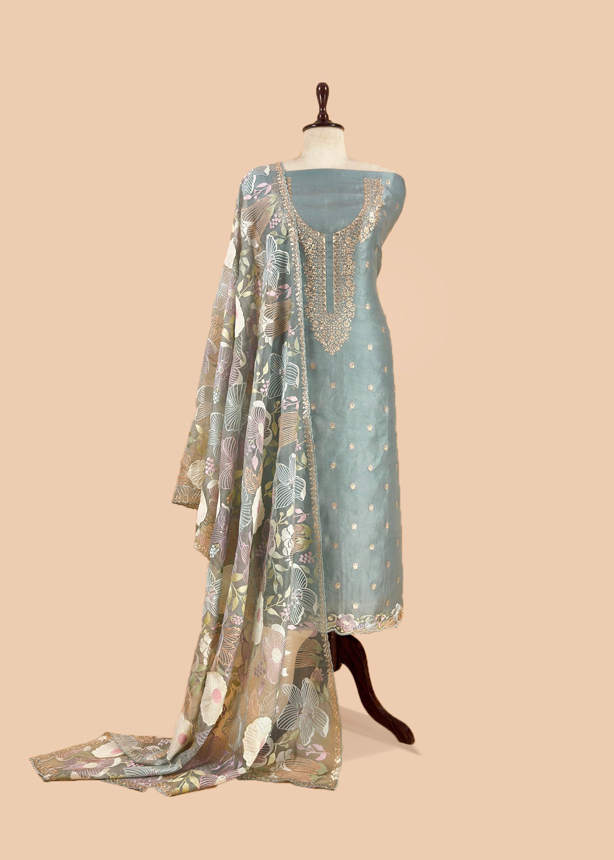 Shop designer kora silk suit for party and wedding celebration