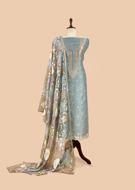 Shop designer kora silk suit for party and wedding celebration