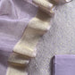Purple Brocade Kurta With Organza Dupatta