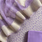 Purple Banarasi Silk Brocade Suit With Organza Dupatta