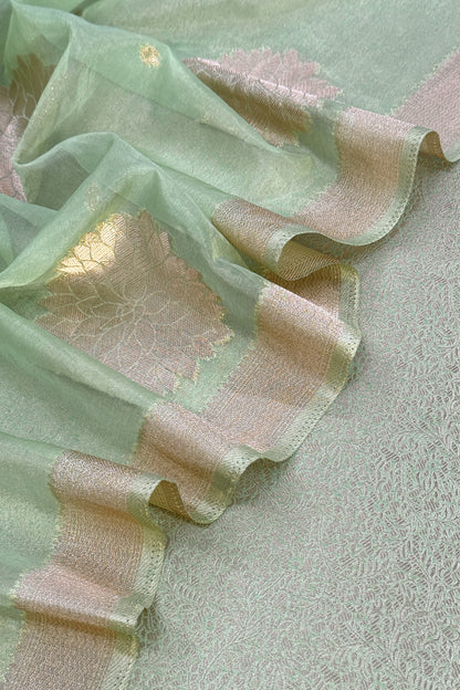 Indian Traditional Wear Brocade Organza Fabric

