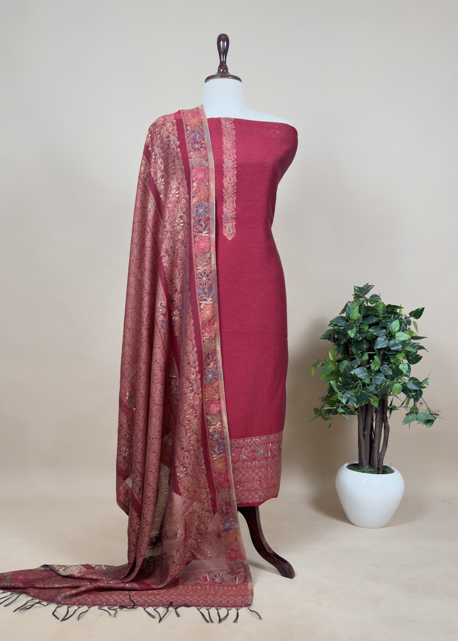 Unstitched Kani Silk Suit

