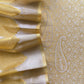 Yellow Brocade Kurta With Organza Dupatta