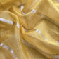 Yellow Brocade Kurta With Organza Dupatta