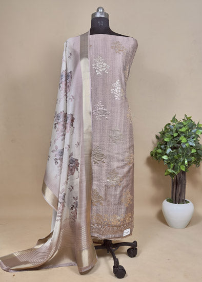 Brown Chanderi Suit With Digital Print Dupatta