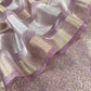 Light Purple Designer Pure Brocade Silk kurta And Tissue Silk Dupatta