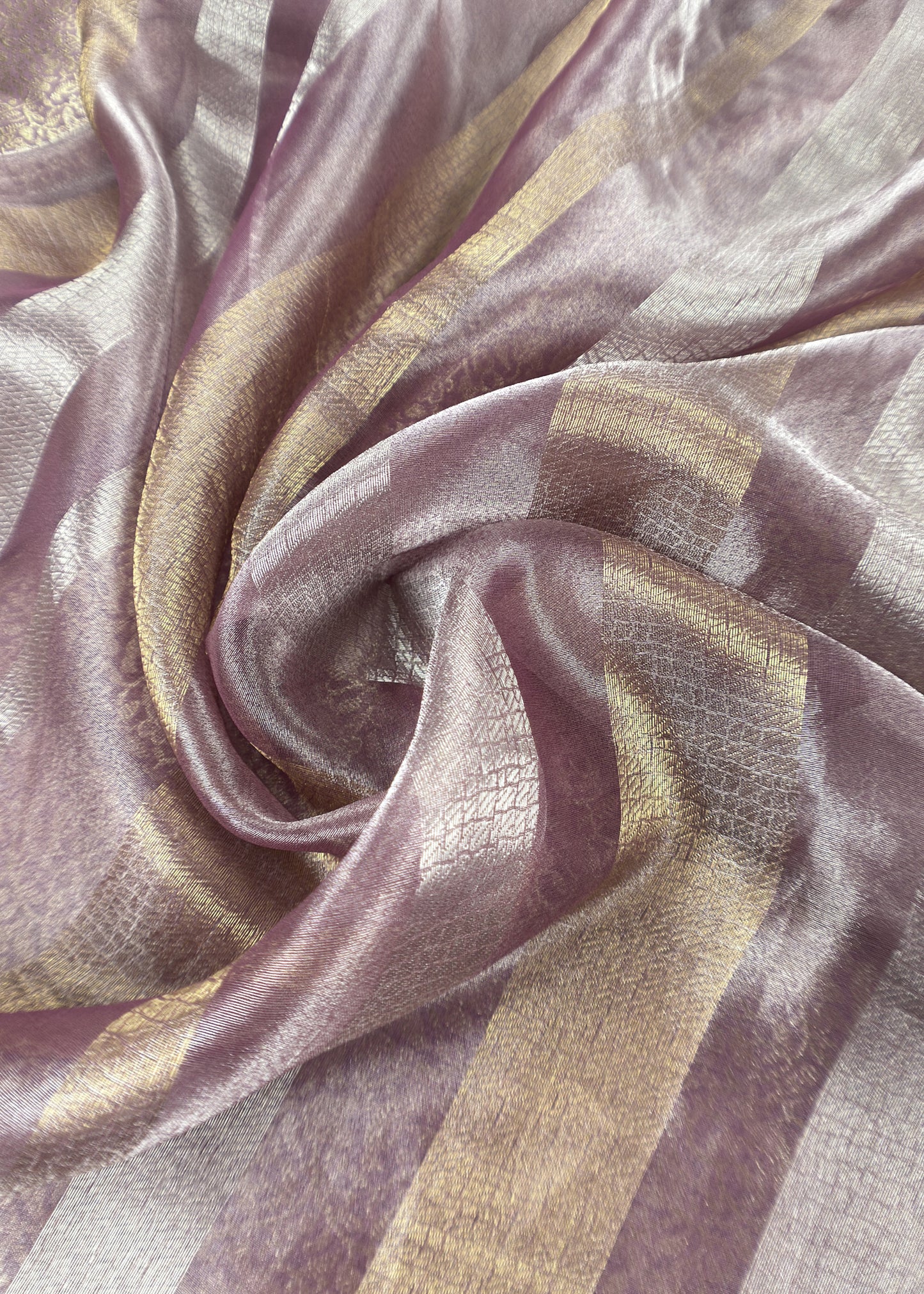 Light Purple Designer Pure Brocade Silk kurta And Tissue Silk Dupatta