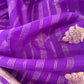 Purple Handloom Kadwa Weaving Silk Suit With Kora Silk Dupatta
