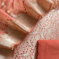Orange Banarasi Silk Brocade Suit With Organza Dupatta