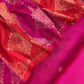 Pink Luxe Sangria Pink Pure Banarasi  Katan Silk Suit With Tanchoi Weaving