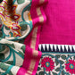 Rani Pink Pure Maheshwari Unstitched Suits With Kalamkari Dupatta