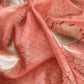 Orange Banarasi Silk Brocade Suit With Organza Dupatta