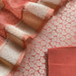Orange Banarasi Silk Brocade Suit With Organza Dupatta