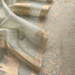 Sage Green Brocade Kurta With Organza Dupatta