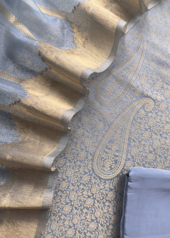 Brocade Kurta With Organza Dupatta