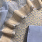 Gray Brocade Kurta With Organza Dupatta