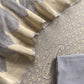 Gray Brocade Kurta With Organza Dupatta