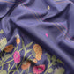 Blue Floral Jamdani Weave Unstitched Chanderi Suit