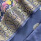 Blue Banarasi Suit With Kalamkari Dupatta