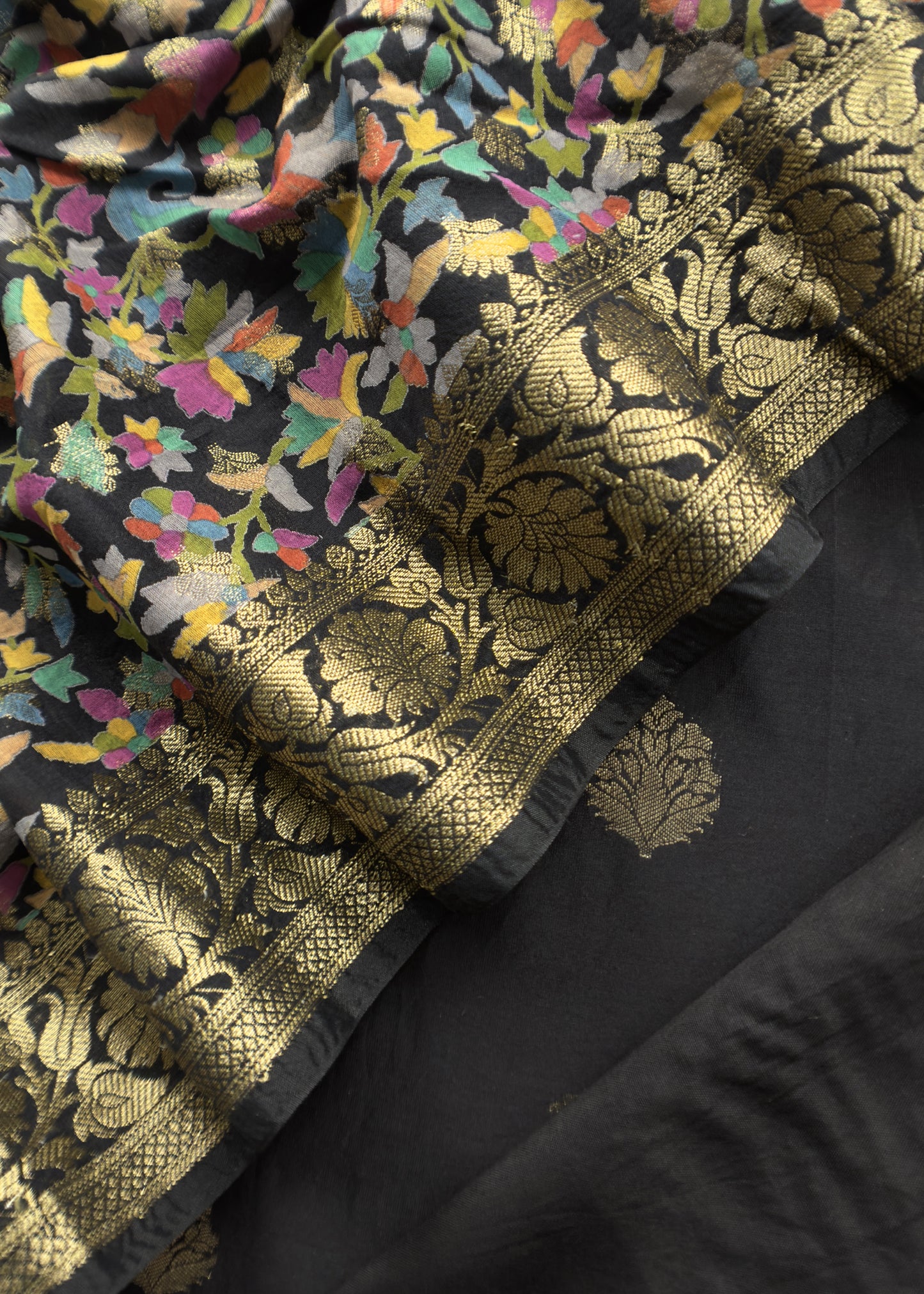 Black Banarasi Suit With Kalamkari Dupatta