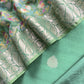 Green Banarasi Suit With Kalamkari Dupatta