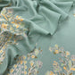 Turquoise Unstitched Woolen Suit With Aari Embroidery work