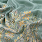 Turquoise Unstitched Woolen Suit With Aari Embroidery work