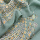 Turquoise Unstitched Woolen Suit With Aari Embroidery work