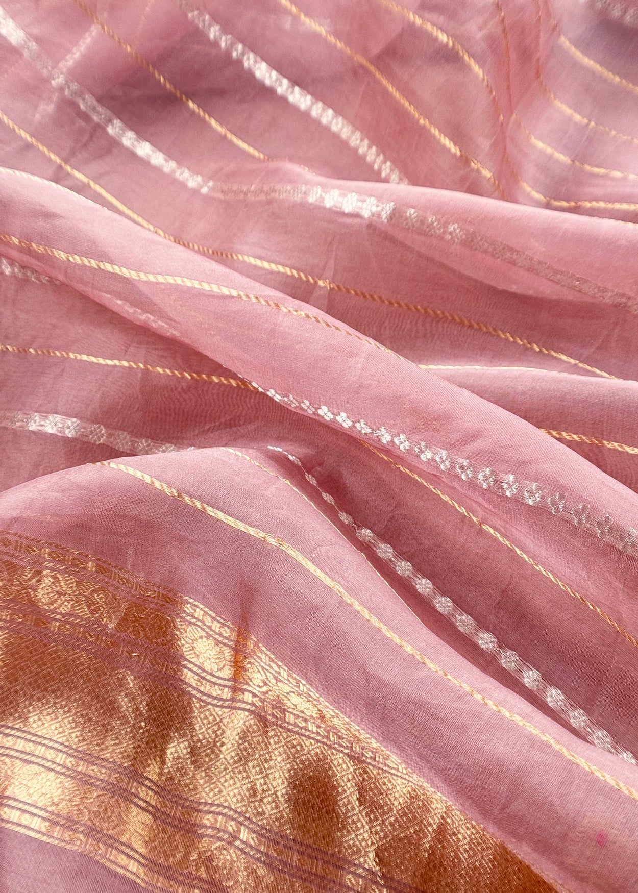 Handloom Silk Kurta And Kora Silk Dupatta With Meenakari Gold Kadwa Weaving