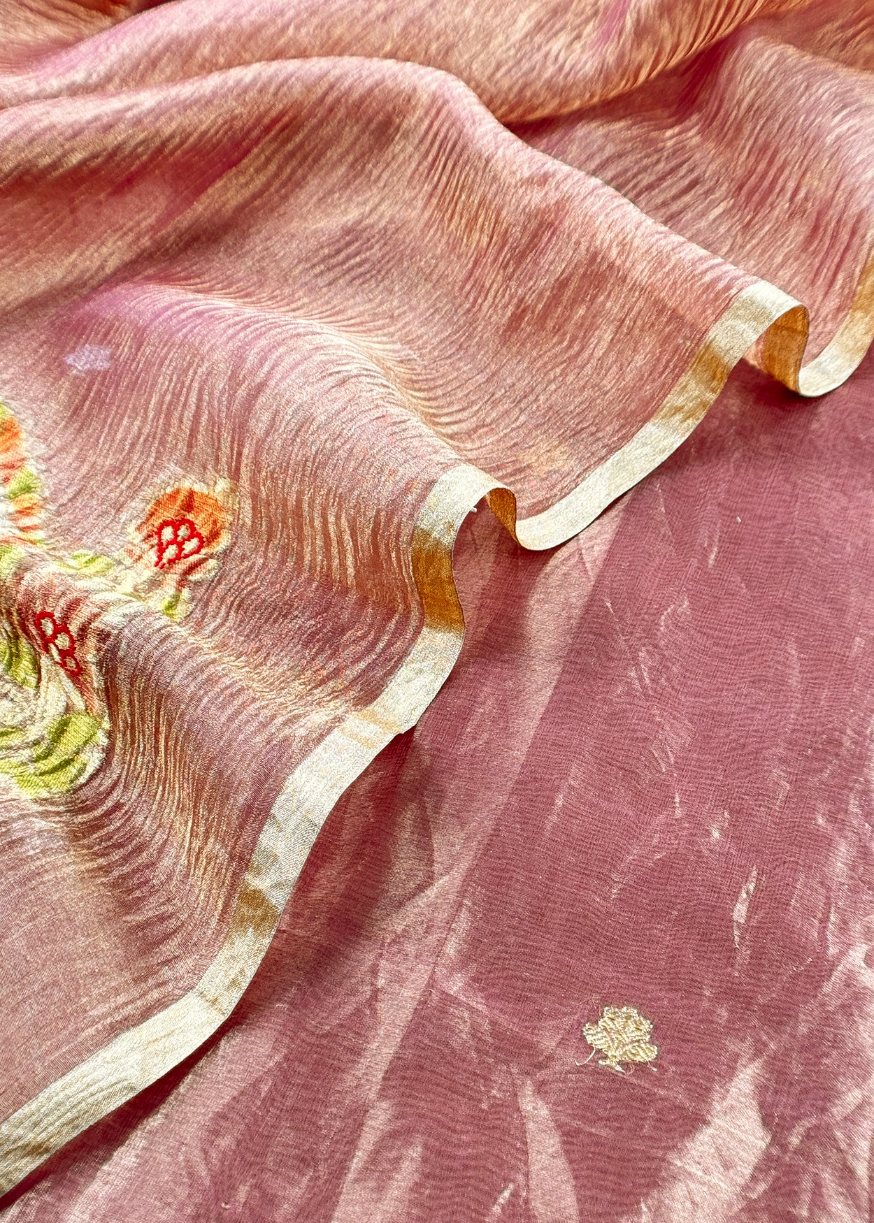 Festive wear tissue silk unstitched suit with dupatta

