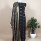 Black Banarasi Suit With Kalamkari Dupatta