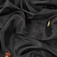 Black Satin Silk Suit Fabric With French Knot And Kantha Stitch Hand Embroidery