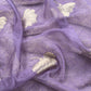 Purple Brocade Kurta With Organza Dupatta