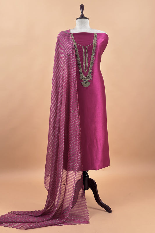 Premium quality silk suit with tissue silk dupatta

